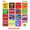 Unbranded (16) CANDY VENDING MACHINE STICKERS LABELS - MEGA VARIETY
