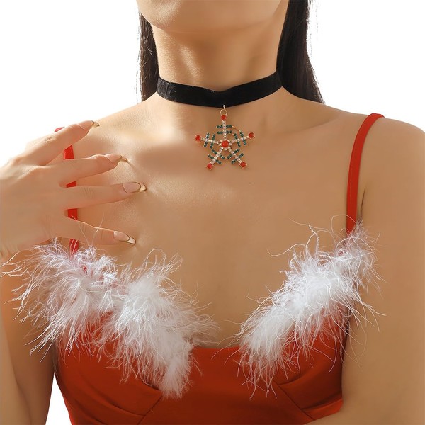 SIVZUMO Black choker necklace women's Christmas choker velvet necklace classic