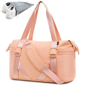 MAXTOP Travel Bag Women's Sports Bag Yoga Tote Travel Duffle Bag Weekender Carry On Overnight Personal Item Bag for Fitness, Sports, Travel, orange, L