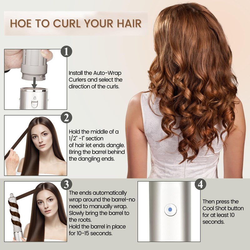 Chivixe 1.6in Long Hair Curling Barrel Attachment for Shark FlexStyle,