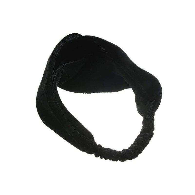 VINGTAINE Velour Black Turban Hair Band Cross Headband Wide Volume