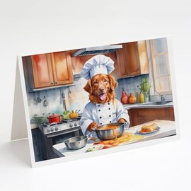 Caroline's Treasures Nova Scotia Duck Tolling Retriever The Chef Greeting Cards Pack of 8 Blank Cards with Envelopes Whimsical A7 Size 5x7 Blank Note Cards