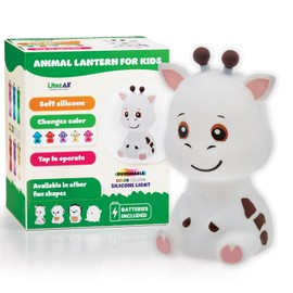 LitezAll Giraffe Squishable Silicone Lantern – Color Changing Night Light for Kids, Tap Control, 4 Light Modes, 30-Minute Auto Shutoff, Soft & Safe Design
