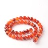 8mm Round Orange Striped Agate Natural Stone Beads for Bracelets