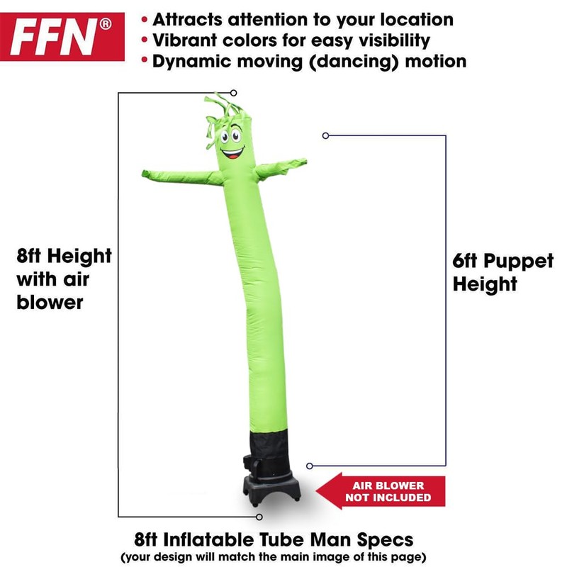 FFN Lime Green 6’ FT Tall Inflatable Tube Man Replacement