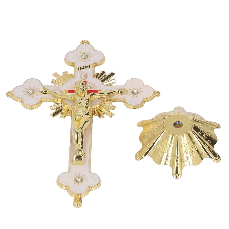 Metal Enamel Crosses Enamel Coating Anti Rust Gold White Crosses
