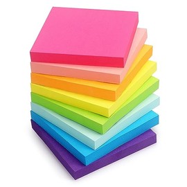 Eastern Wolf 8 blocs de notas adhesivas de 3 x 3 pulgadas, 8 notas adhesivas de varios colores brillantes, 85 hojas/bloc