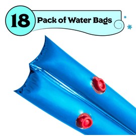 Buffalo Blizzard Blue 8-Foot Long Double Chamber Water Bags | 18 Pack | 18-Gauge Heavy-Duty Vinyl Material | Secures Winter Cover to Rectangular Swimming Pools