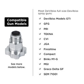 InoKraft Paint System Spray Gun Adapter M3/8 * 19, 3/8 inch Male 19 Thread BSP, Compatible with DeVilbiss Spray Guns, Devilbiss Models GTI, GFG Paint System Spray Gun Cup Liners & Lids
