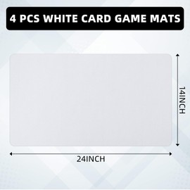 Yexiya 4 Pcs Card Game Mats 14 x 24 Inch Playmat Sublimation Blanks Playmat Smooth Card Playing Mat for Board Games,and Collectible Playing(White)