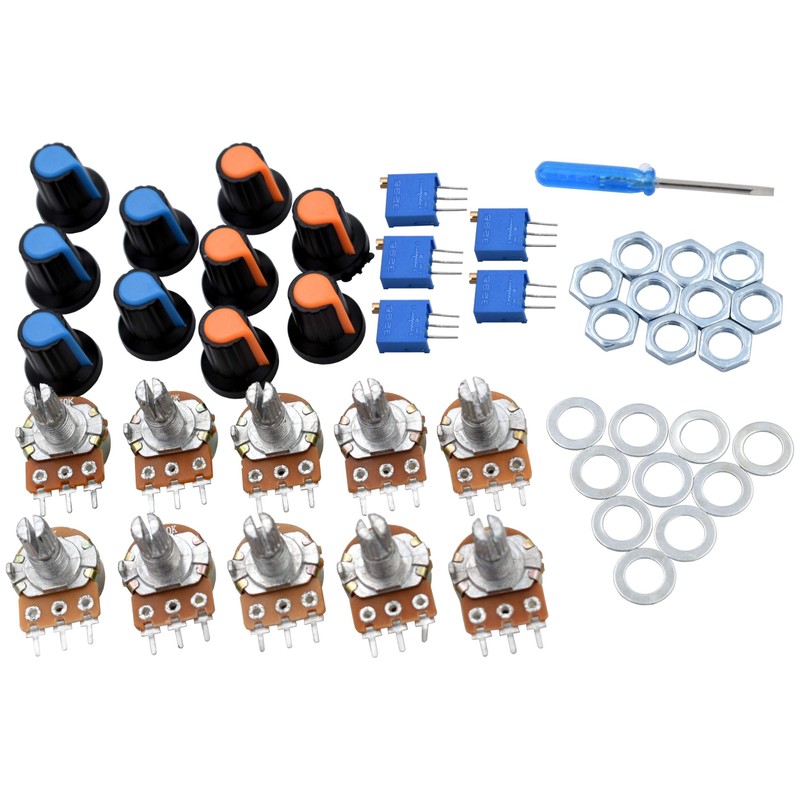 Potentiometer Kit 46 pcs B1K–B1M Ohm Linear Rotary Taper Potentiometer