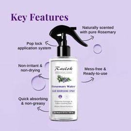 Raslok Nature+Science Rosemary Water Hair Spray | Nourishment for Fuller-Looking Hair | Made with 100% Natural Extracts | Lightweight, Non-Greasy Formula | 6.76 fl oz / 200 ml