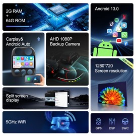 Wireless CarPlay Android Auto Radio for Jeep Patriot Compass 2010-2016 | 10" QLED Touchscreen | 2GB RAM 64GB | GPS Navigation | Retains Steering Controls