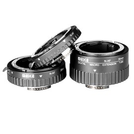 Meike MK-N-AF1-A Macro Electronic Mount Auto Focus Macro Metal Extension Tube Adapter for Nikon DSLR Camera D80 D90 D300 D300 SD800 D3100 D3200 D5000 D51000 etc
