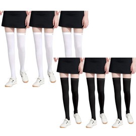 6 Pairs Sun Protection Golf Socks UPF 50+,Ice Silk Breathable Cool Long Thigh High Socks for School,Daily Wear,Cosplay.