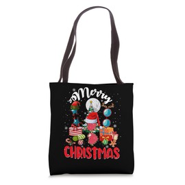 Merry Christmas Santa Reindeer Elf Optometrist Tools Job Tote Bag