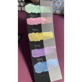 Handmade Watercolor Paint Fairy Collection Set Of 5 White With Shimmer Colors