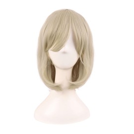 MapofBeauty 14 Inch /35 cm Female Models Medium Length Straight Hair Cosplay Bob Wig (Blonde)