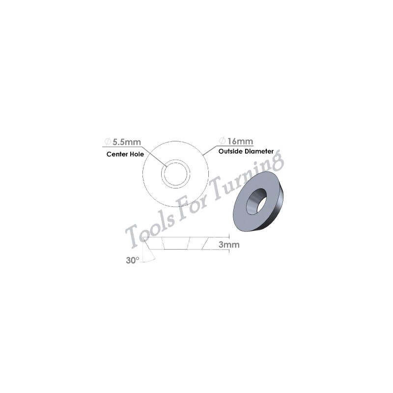 16 mm Round Carbide Insert Cutter for Wood Turning