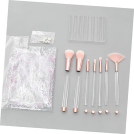 Baluue Diy 7pc Crystal Makeup Brush Set Empty Handle Cosmetics Brush Kit Women's Makeup