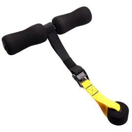 Alicer Nordic Hamstring Curl Strap for Sit-Ups, Core Training, Nordic Curl, Spanish Squats, etc., Portable Sports Fitness Accessory for Leg, Abdomen and Back Training (Black + Yellow)