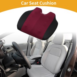 Partuto 1 Pc 43.5x38.5cm Universal Car Seat Cushion - for Car Travel Driving Seat Protection Pad Cover Anti-Slip - Memory Foam Red