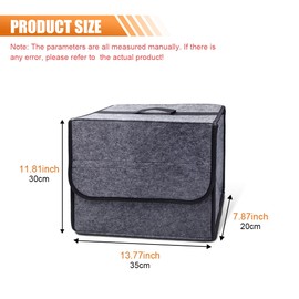 LAINLOY Car Trunk Storage Pouch, Felt Driving Bag, Car Baby Foldable Storage Bag, Auto Trunk Organizer with Lip, Portable Trunk Storage Organizer, Cargo Organizer for Car Truck SUV (Medium Grey)