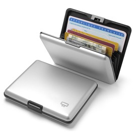 Ögon Smart Wallets - Big Stockholm Card Holder - RFID Protection: Protects your Cards from Theft - up to 10 Cards / Receipts / Notes - Anodised Aluminium Big Stockholm, silver