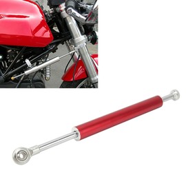 Motorcycle Steering Damper, 13in Universal Aluminum Motorcycle Steering Damper Stabilizer, Adjustable Steering Direction Damper Steering Damper Control for Most Motorcycles (Gold)