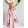 Vieille 4t Girls Pink Dress Long Sleeve Ruffle Dresses Cute