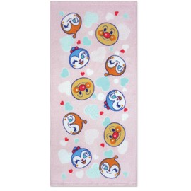 NASTO 2835002 2835102 Anpanman Face Towel, Approx. 13.4 x 28.3 inches (34 x 72 cm), Non-twist Printed Towel, Boys and Girls, (Pink)