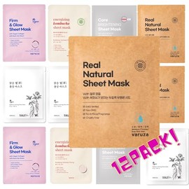 VARUZA Best Collection – Premium Vegan Korean Sheet Mask Set (12 Sheets) | Firming, Hydration & Glow | Clean Beauty, EWG & Vegan Certified