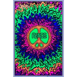 Scorpio Posters Psychedelic Peace - Flocked - Blacklight Poster - 23" x 35"