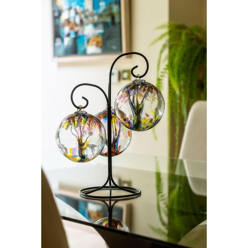 Witches or Spirit ball, 15cm, multicoloured with glass strands inside