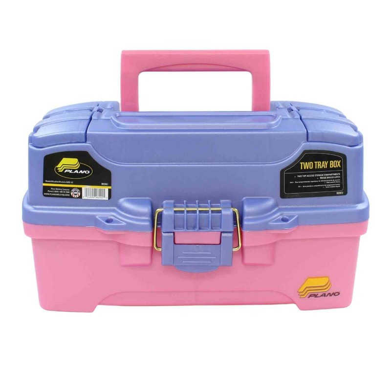 Plano Plano 2-Tray Tackle Box with Dual Top Access, Periwinkle/Pink,