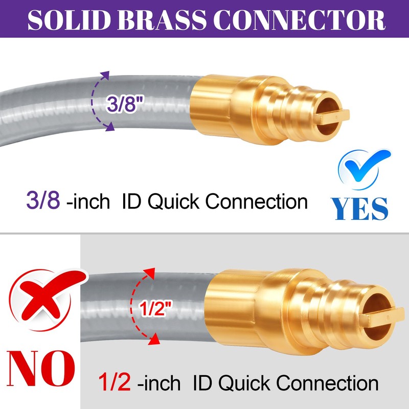 GasSaf 10FT 3/8" ID Natural Gas Hose, Natural Gas Grill