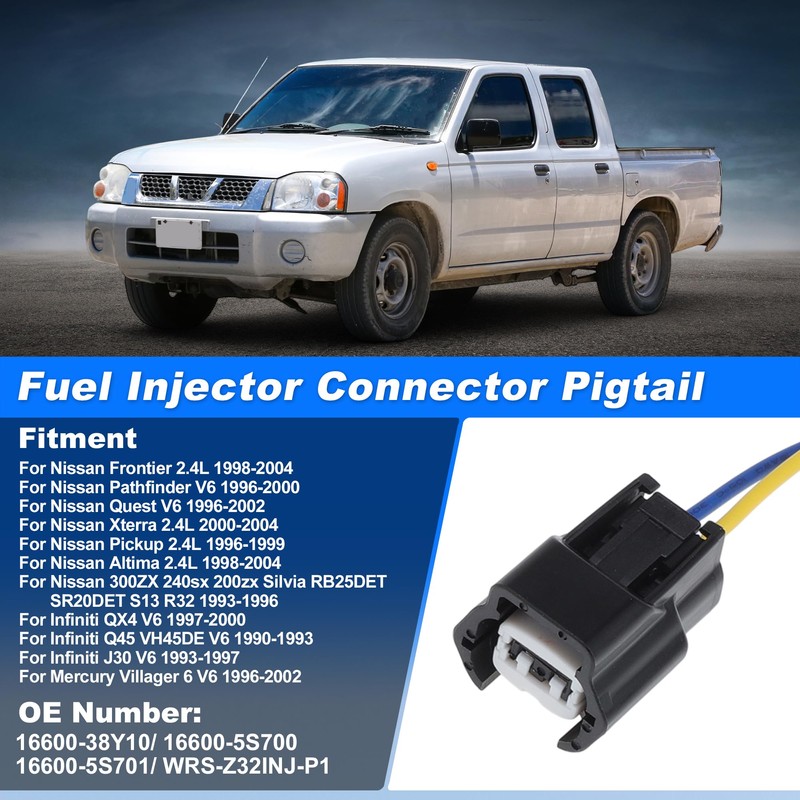 Hihaha 6Pcs Fuel Injector Wiring Harness for Nissan Frontier 2000-2002