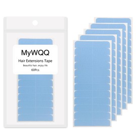 MyWQQ Hair Extension Tape Replacement, Double-Sided Invisible Tape in Hair Extensions Human Hair Professional Adhesive Tape No Residue for Hair Extensions #Blue(60 Pieces)