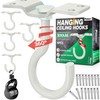 [Upgraded] 200LBS 4Pcs Rotatable Ceiling Hooks with 4 Screw Points