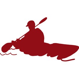 hBARSCI Kayak Vinyl Decal - 5" - Die-Cut Sticker -for Cars, Trucks, Windows, Laptops, Tablets 3.0 mil Thick Vinyl - Dark Red