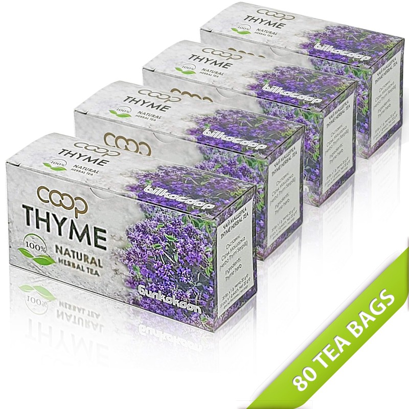 80 Tea Bags Bio Thyme Herbal Tea (100%) 4 Boxes