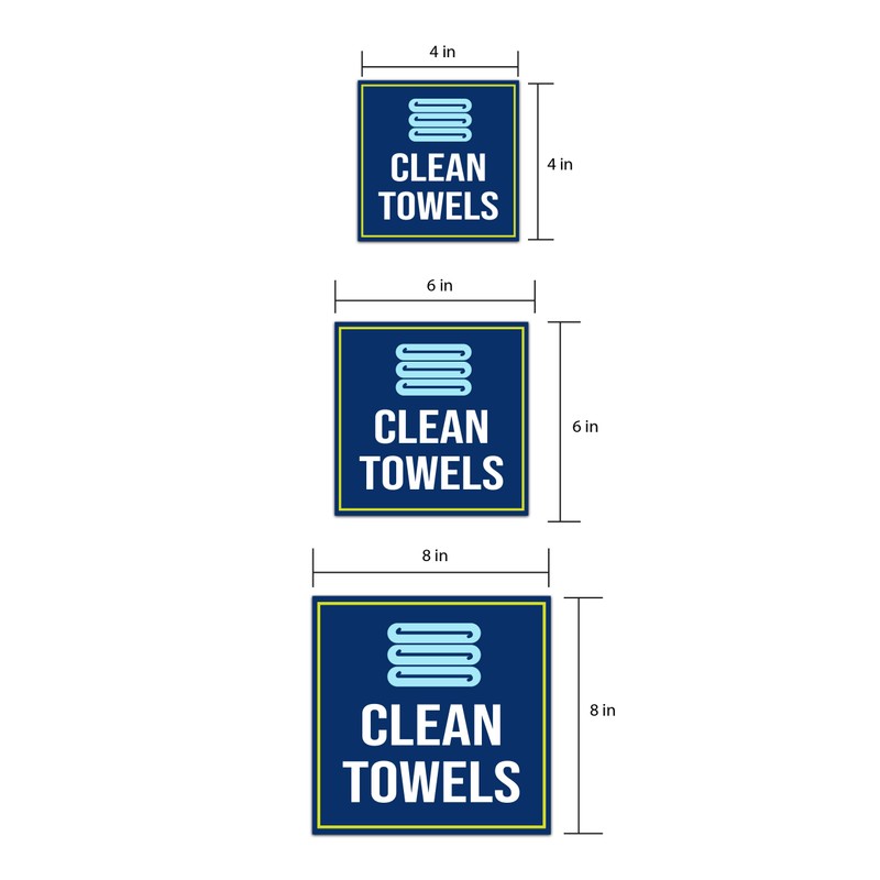 Square Plus Clean Towels Wall or Door Sign | Gym