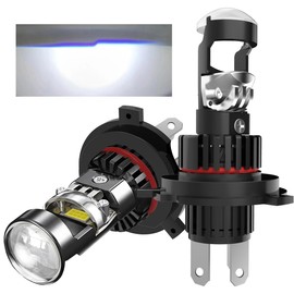 CHOPDARK H4 H19 9003 HB2 HS1 LED Bulb Mini Projector Lens for Left-Hand Drive 20000Lm 6500K White Light 60W Fog Lamps Plug and Play for Cars Motorcycles 2pcs