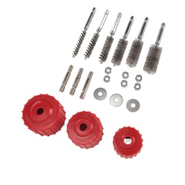 Copper Pipe Cleaner Set 3 Sizes Set Copper Pipe Cleaner for Power Drill, 1/2 3/4 1 Inch Tube Cleaning Brush with Stainless Steel Wire Bristle 1/4 Inch Shank for Soldering