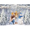 LIVUCEE 7x5ft Polyester Fabric Winter White Snowy Forest Backdrop for