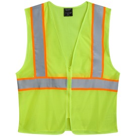 Bass Creek Outfitters Men's Safety Vest - High Visibility Workwear Construction Mesh Reflective Vest (Sizes: M-XXL), Yellow, X-Large-XX-Large