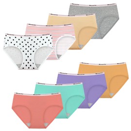Mesachy Girls Underwear Cotton Panties for Teens Girl Kids Briefs Pack of 8