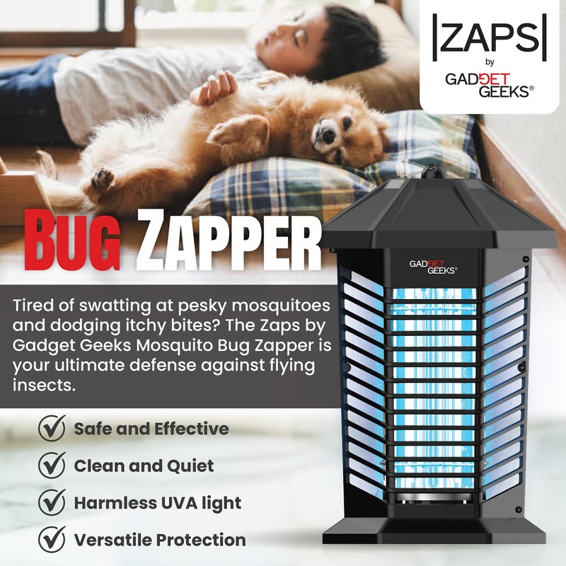 Gadget Geeks Electric Bug Zapper – Powerful 15W UVA Mosquito