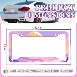 Cloud License Plate Frame - 2PCS Anime Moon Cloud Aluminum Metal License Plate Holder Covers, Rust-Proof Waterproof Car Decorative Tag Frames for Standard Us 12x6 Inch