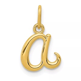 GlittersandGold 14k Yellow Gold Letter A Initial Charm Bracelet Necklace